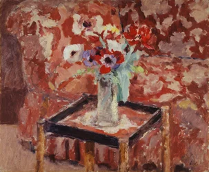 Vaso de anêmonas sobre uma mesa, c.1906