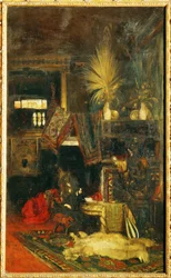 O pintor Hans Makart no seu estúdio ... (pintura sobre tela)