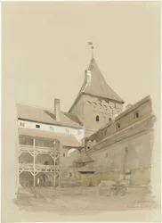 O pátio do castelo de Neidenburg