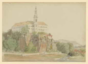 Castelo junto ao rio (Danúbio?)