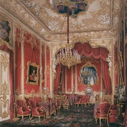 Interiores do Palácio de inverno. O Boudoir da Imperatriz Maria Alexandrovna, 1861
