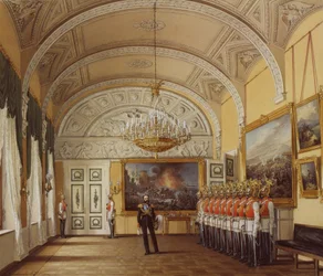 Interiores do Palácio de inverno. A sala da guarda, 1864