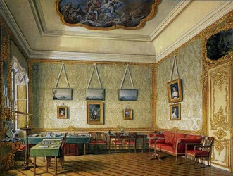 O trabalho ou pequeno estudo do imperador Alexandre I no grande palácio de Tsarskoye Selo, 1875