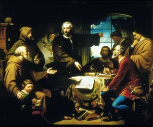 Cristóvão Colombo no convento de La Rábida