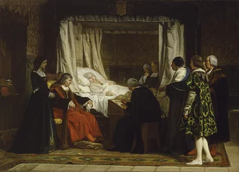 Rainha Isabel I de Castela ditando sua última vontade e testamento, 1864