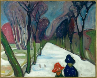 Avenida na neve (óleo sobre tela)