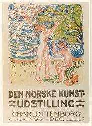Edvard Munch: "Den Norske Kunst-Udstilling, Charlottenborg" (litografia)