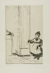 Interior com uma criança. Lothar Linde