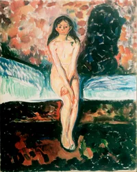 Estudo da puberdade. Pintura por Edvard Munch (1863-1944) Antes de 1895 Oslo, Kommunes Kunstsamlinger Munch-Museet (Musee Munch)
