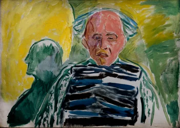 Auto-retrato usando um pulôver às riscas