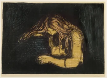 Vampiro, 1895-1902 (woodblock colorido e litografia em papel fino em papel fino japonês)