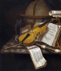 Vanitas Still Life - Peinture par Edwaert Collier (1642-1708), - Óleo sobre tela, 71,6x60,6 - Colecção Privada