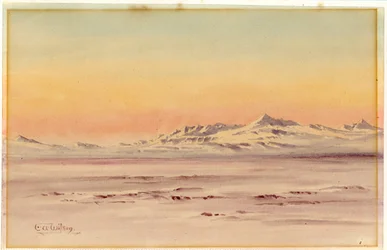Cena costeira antártica, 1901-04 (wc no papel)