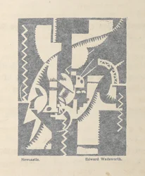 Newcastle por Edward Wadsworth de BLAST no. 1, a revista vorticista