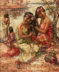 Nas margens do Irrawaddy (óleo sobre tela)
