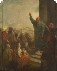 Pregação de São Paulo em Atenas (estudo para, ou réplica reduzida de retábulo para São Paulo, Praça Portland, Bristol) (óleo sobre tela)