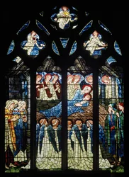 Harwarden, St Deiniol, Morris & Co., Edward Burne-Jones, A Natividade, 1898