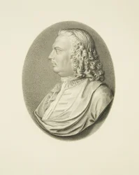 Cópia do Medalhão de Marfim do Dr. Samuel Pye (lápis e aguarela sobre papel)