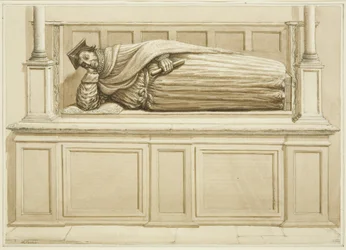 Efígie de Sir George Snygge na Igreja de Santo Estêvão (lápis e aguarela sobre papel)