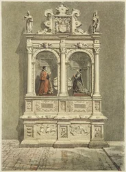 Monumento de Robert Aldworth na Igreja de São Pedro (aguarela e lápis sobre papel)