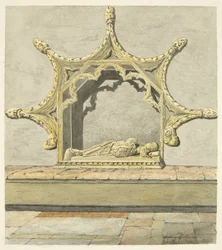 Túmulo de Maurice, 7º Conde de Berkeley na Catedral de Bristol (lápis e aguarela sobre papel)