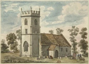 Unknown Church, talvez Compton Greenfield, c.1823 (lápis e aquarela sobre papel)