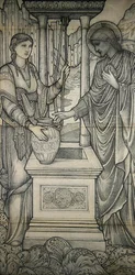 Cristo com a Mulher de Samaria no Poço (lápis)