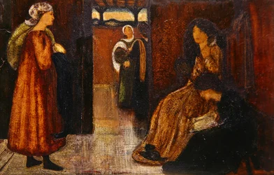 Interior com figuras (aguarela sobre papel)