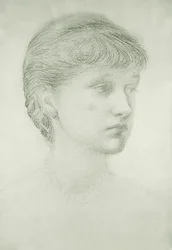Retrato de Madeleine Wyndham (giz verde sobre papel)