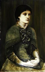 Retrato de uma rapariga com um vestido verde (óleo sobre tela)
