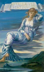 "Stella Vespertina" Alegoria da Estrela do Norte (Vénus) Pintura de Edward Burne-Jones (Burne Jones) (1833-1898) (pré-rafaelita)