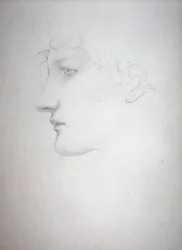 Estudo de uma cabeça - Bessie Keane, c.1893 (lápis sobre papel)