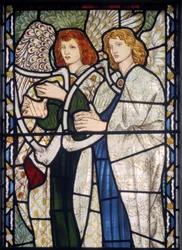 Anjos tocando harpas, 1866 (vitral)