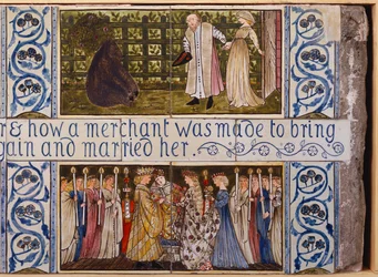 Painel de azulejos da Bela e a Fera, Morris, Marshall, Faulkner & Co., c.1867