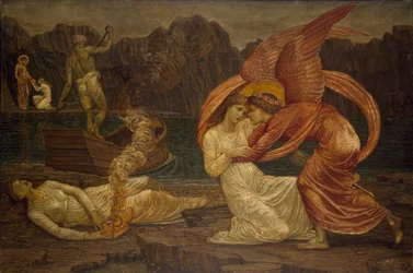 Cupido e Psique - Murais Verdes do Palácio - Psique recebendo o Caixão de Proserpine, 1881
