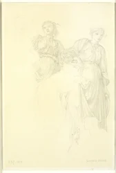 Grupo de mulheres, estudo preliminar para a pintura, The Golden Stairs