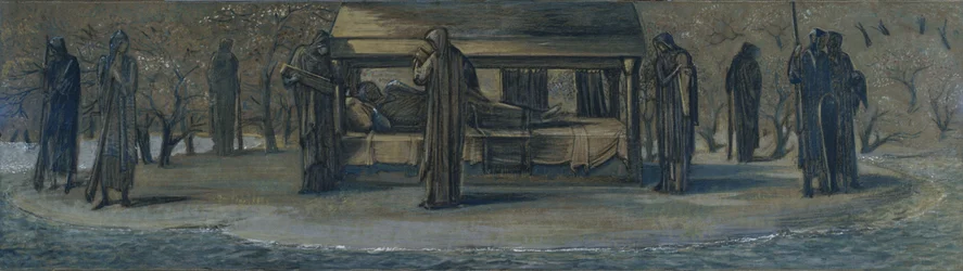Rei Artur em Avalon, c.1890 (técnica mista sobre papel)