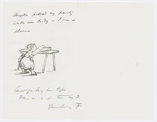 Carta para a neta do artista, Angela Thirkell (lápis sobre papel)