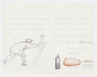 Carta para a neta do artista, Angela Thirkell (lápis sobre papel)