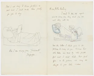 Carta para a neta do artista, Angela Thirkell (lápis sobre papel)