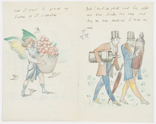 Carta para a neta do artista, Angela Thirkell (lápis sobre papel)