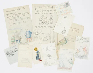 Carta para a neta do artista, Angela Thirkell (lápis sobre papel)