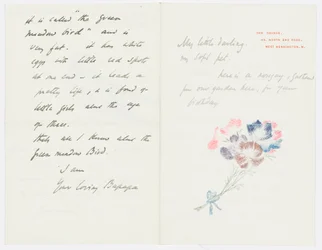Carta para a neta do artista, Angela Thirkell (lápis sobre papel)
