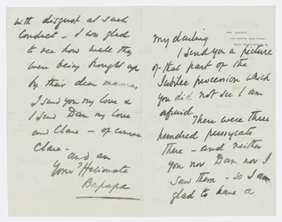 Carta para a neta do artista, Angela Thirkell (lápis sobre papel)