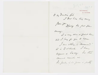 Carta para a neta do artista, Angela Thirkell (lápis sobre papel)