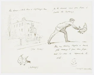 Carta para a neta do artista, Angela Thirkell (lápis sobre papel)