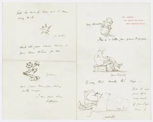Carta para a neta do artista, Angela Thirkell (lápis sobre papel)