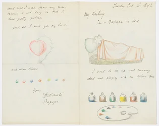 Carta para a neta do artista, Angela Thirkell (lápis sobre papel)