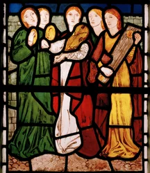 Maiden Musicians, do Song Of Solomon, 1862 (vitral)