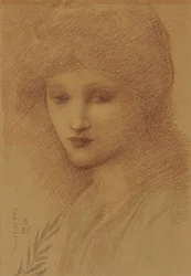Retrato de Laura Lyttelton, nee Tennant, com os olhos abatidos, 1885